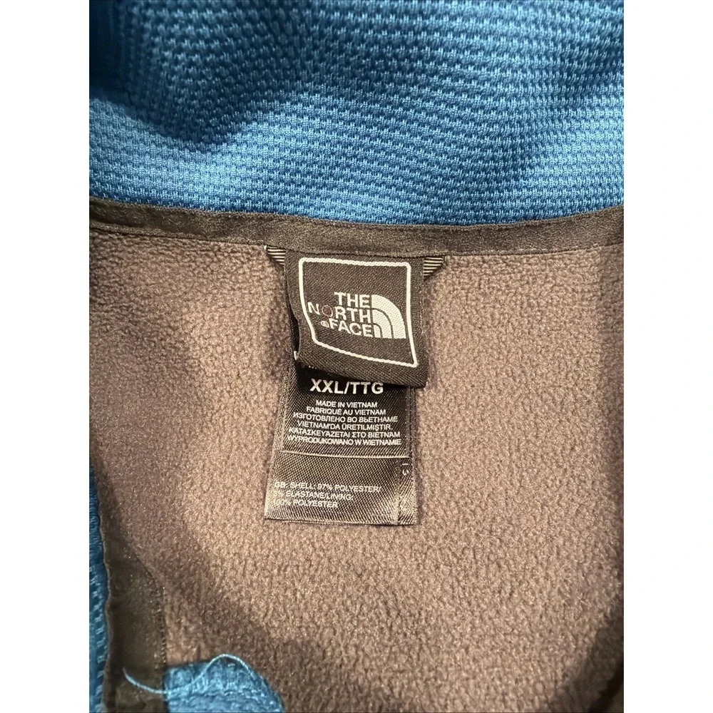 THE NORTH FACE Men's Full‎ Zip Waffle Knit Jacket XXL Teal Thermal CJJ2